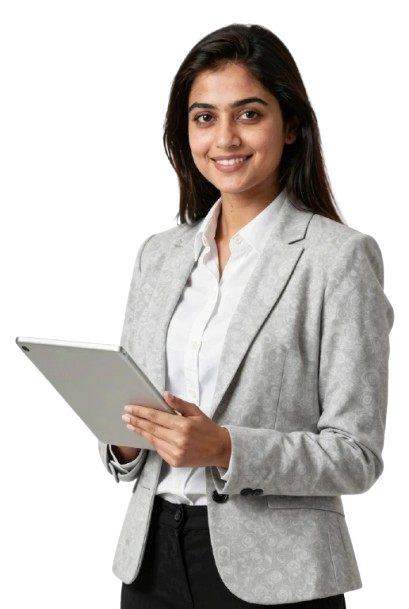 Smiling woman representing confidence and growth in business coaching India