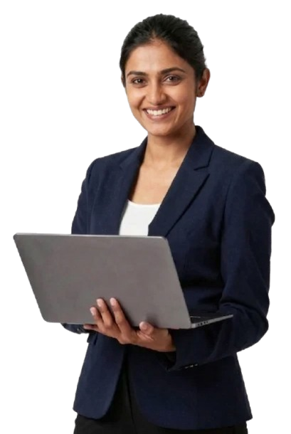 Smiling woman representing confidence and growth in business coaching India