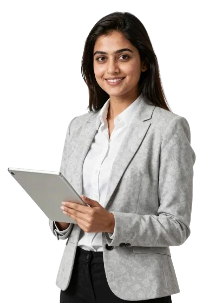 Smiling woman representing confidence and growth in business coaching India