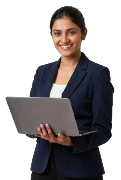 Smiling woman representing confidence and growth in business coaching India